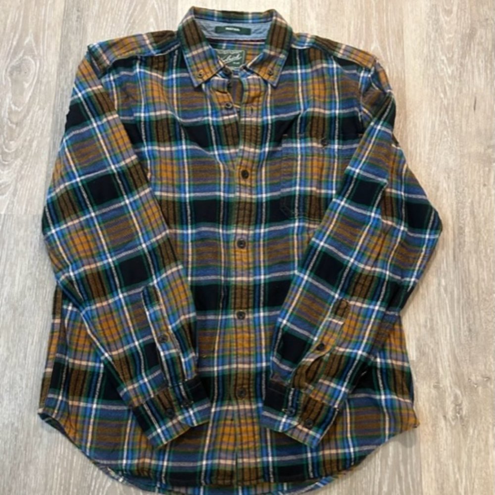 Woolrich Trout Run Long Sleeve Flannel Button Shirt Men's Size Medium